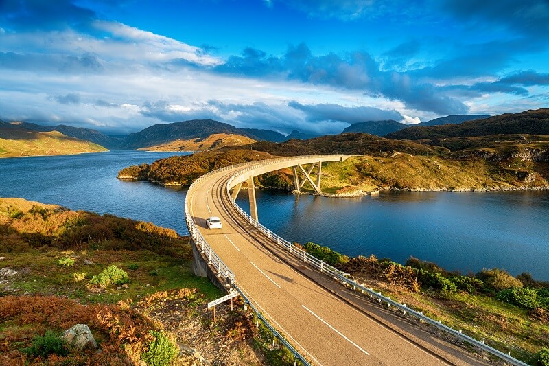 The Kylesku Bridge in the Scottish Highlands