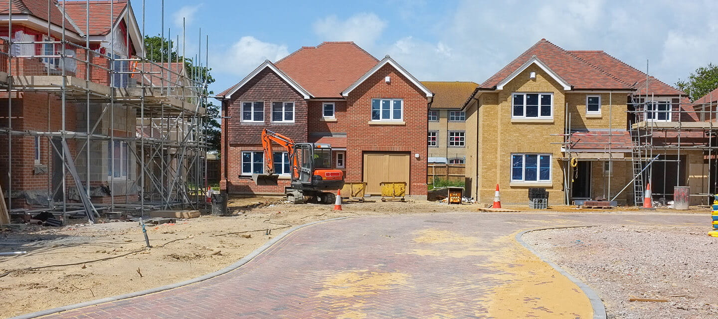 New detached houses under construction