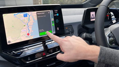 The sat nav within an electric car