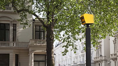 Speed camera in a street in Central London, England, UK