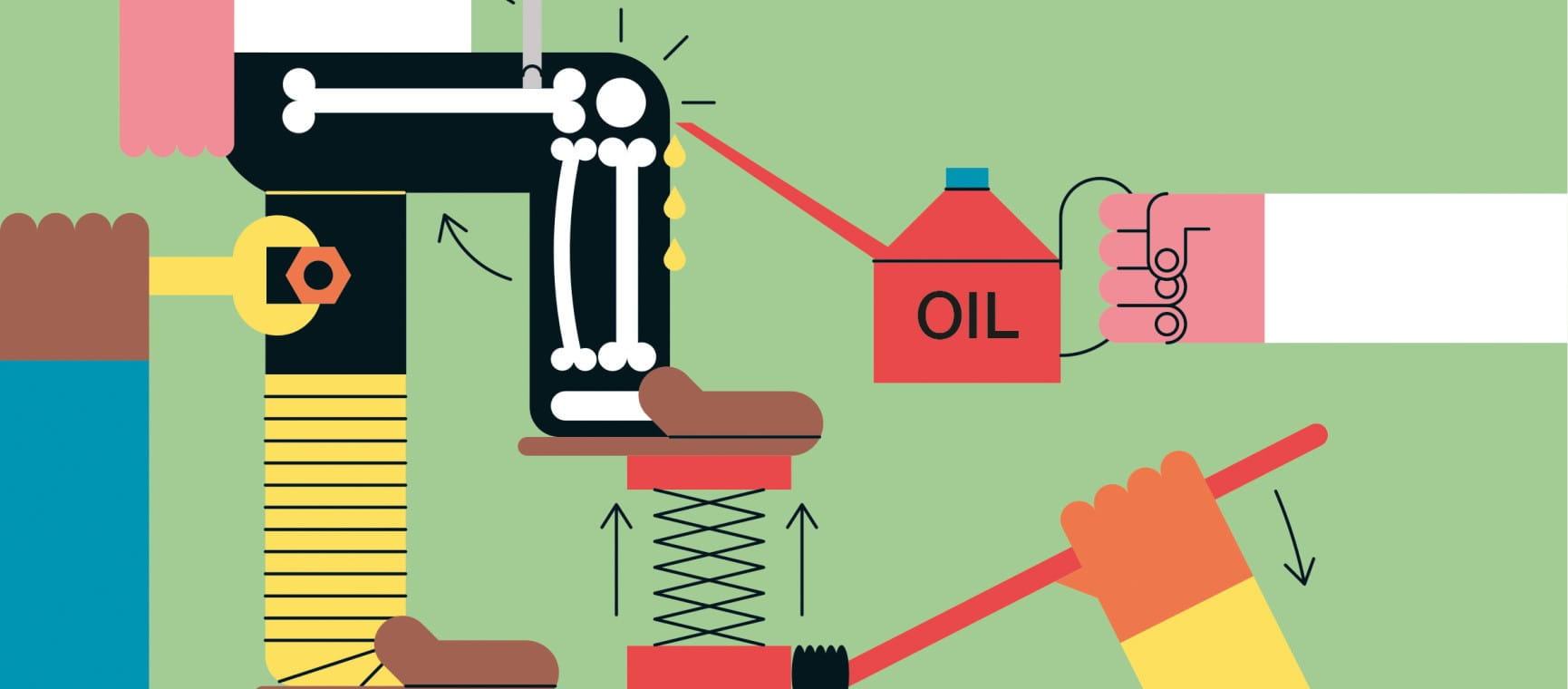 An illustration to represent having a steroid injection in a knee to help osteoarthritis | Anna Kövecses