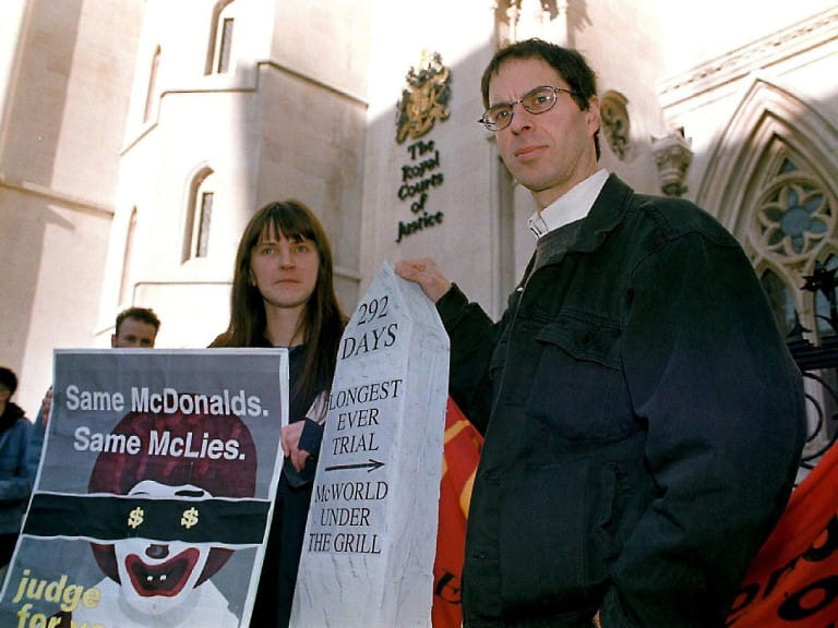 David Morris  and Helen Steel protesting against McDonald's | Shutterstock