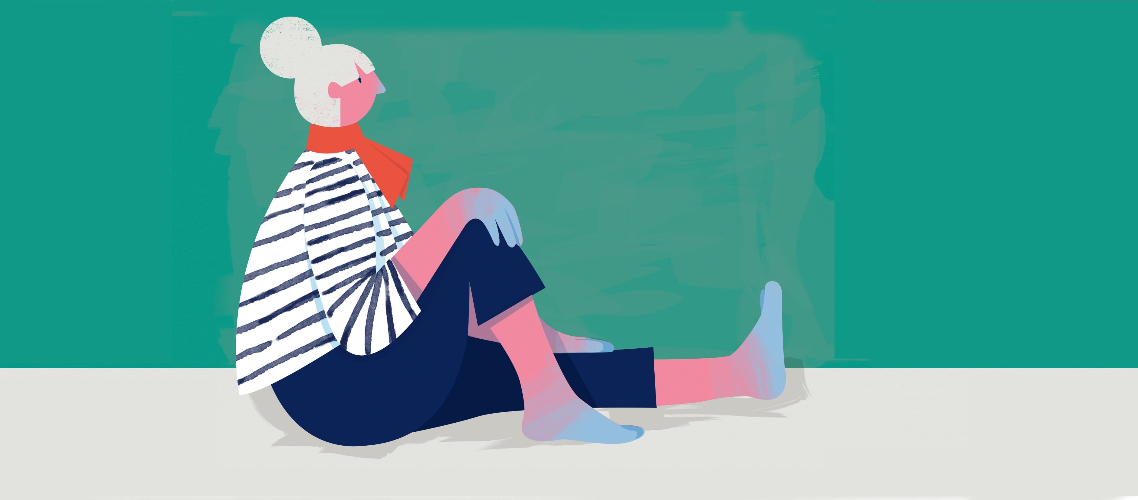 An illustration depicting a person with cold hands and cold feet | Esther Curtis