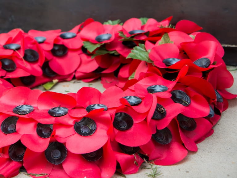 A poppy wreath for Remembrance Sunday