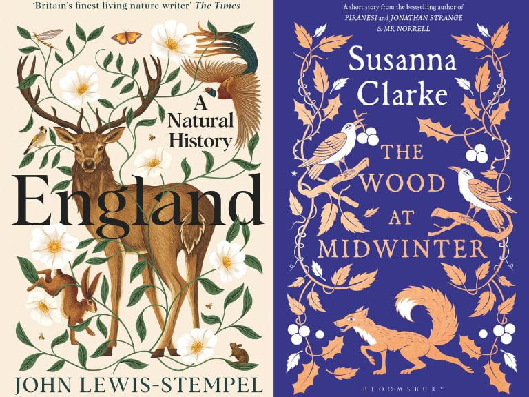 Book covers for England: A Natural History, John Lewis-Stempell and The Wood at Midwinter, Susanna Clarke