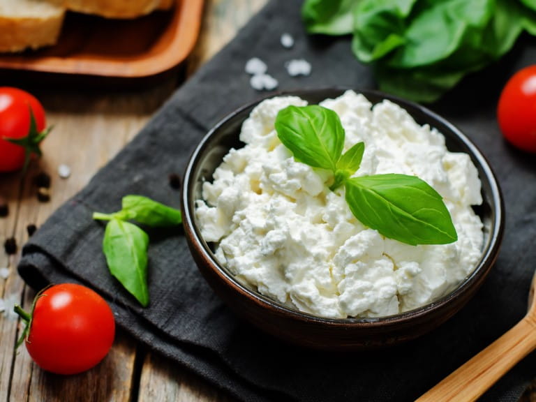 ricotta cheese on a wood background