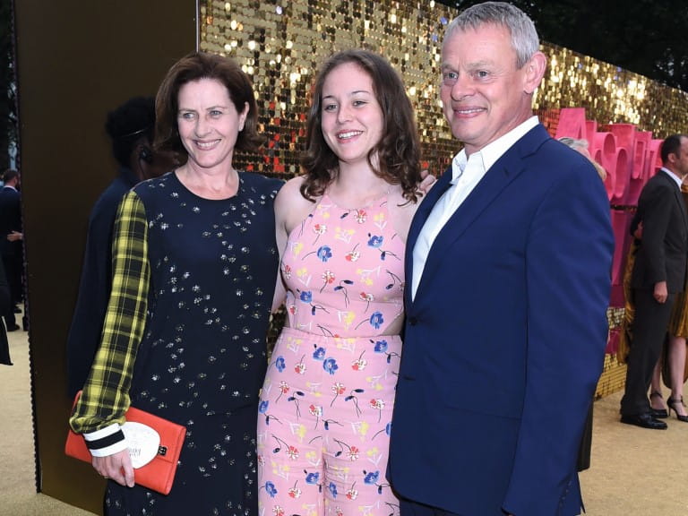 Martin Clunes with family