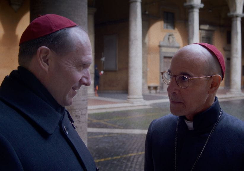 A scene from the film Conclave with Ralph Fiennes