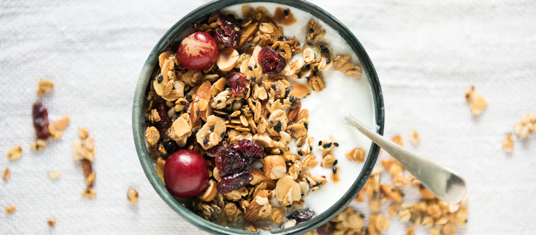 Healthy granola bowl with yoghurt