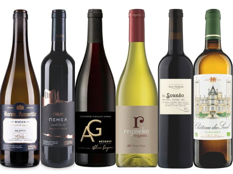 Six of Saga's recommend wines with cork stoppers