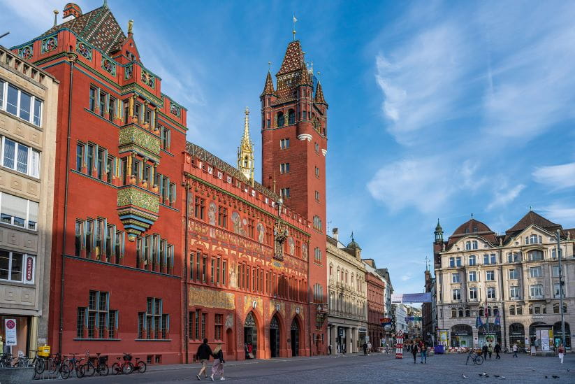 The town hall in Marketplatz basel