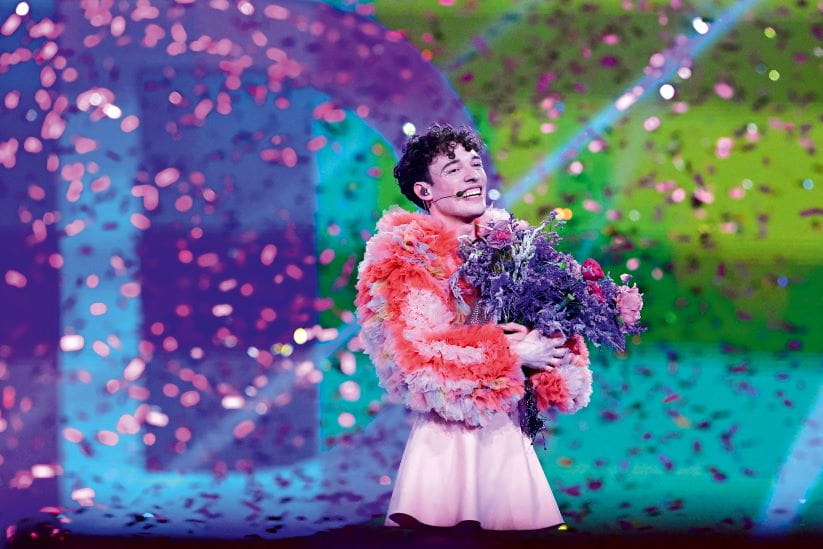 Switzerland's entry to Eurovision on the stage when he won