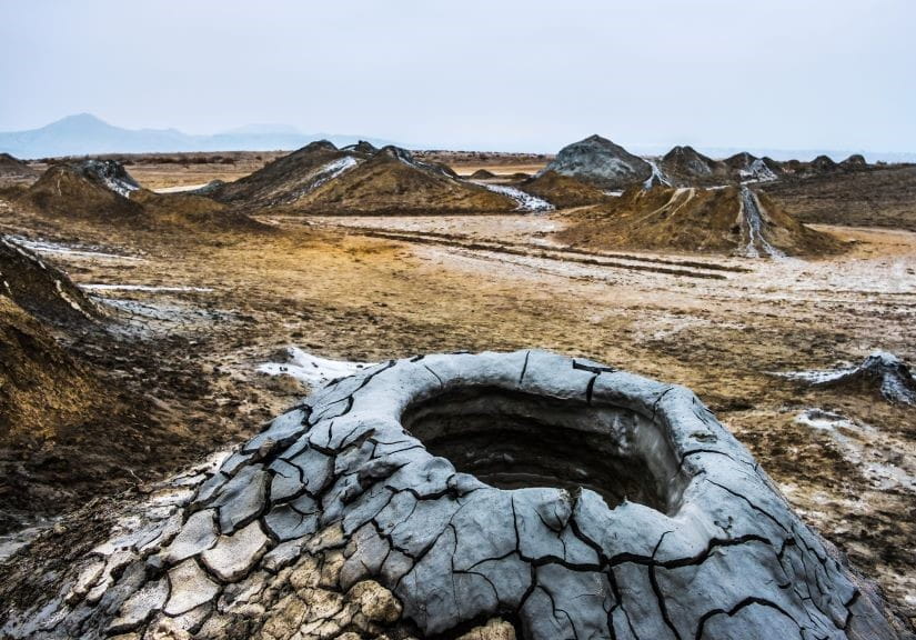 mud volcanoes of Gobustan near Baku, Azerbaijan