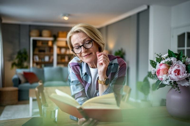 Woman reading a book