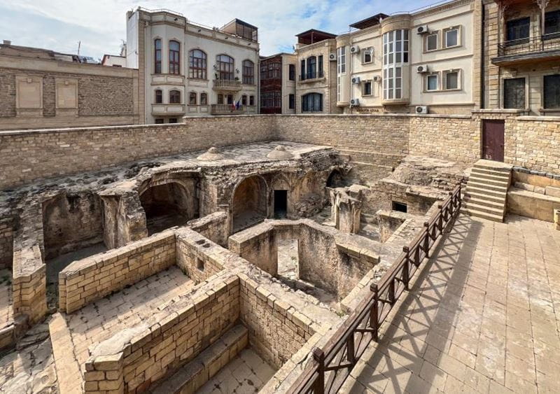 View of the Bathhouse of the Palace of the Shirvanshahs in Baku, Azerbaijan