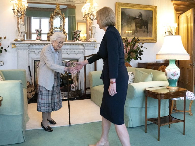 The Queen meets Lynne Truss at Balmoral | Getty