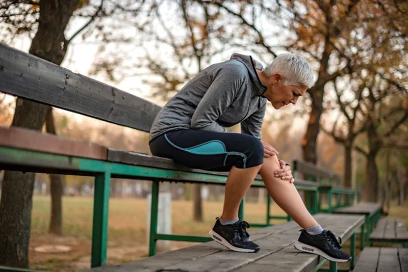 Woman resting after a walk