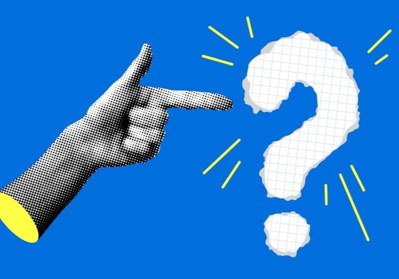 illustration of a finger pointing to a question mark