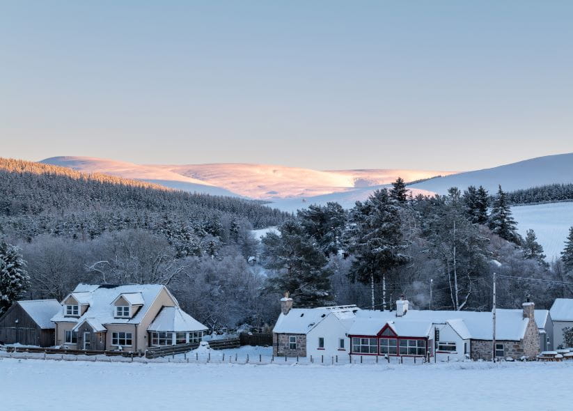 Glenlivet in the snow in the Cairngorms