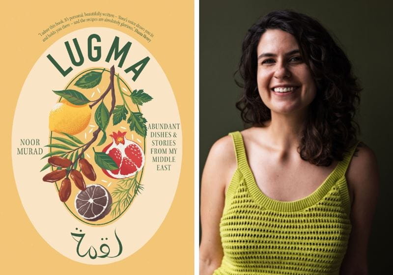 The front of the Lugma cookbook and Noor Murad