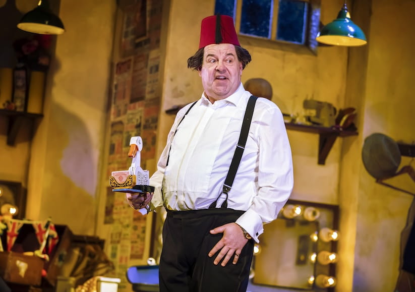 Damian Williams playing Tommy Cooper on stage