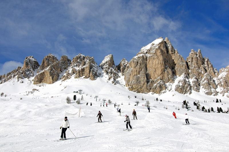 Skiing in the Dolomites