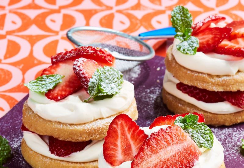 strawberry shortcake stacks done in the air fryer