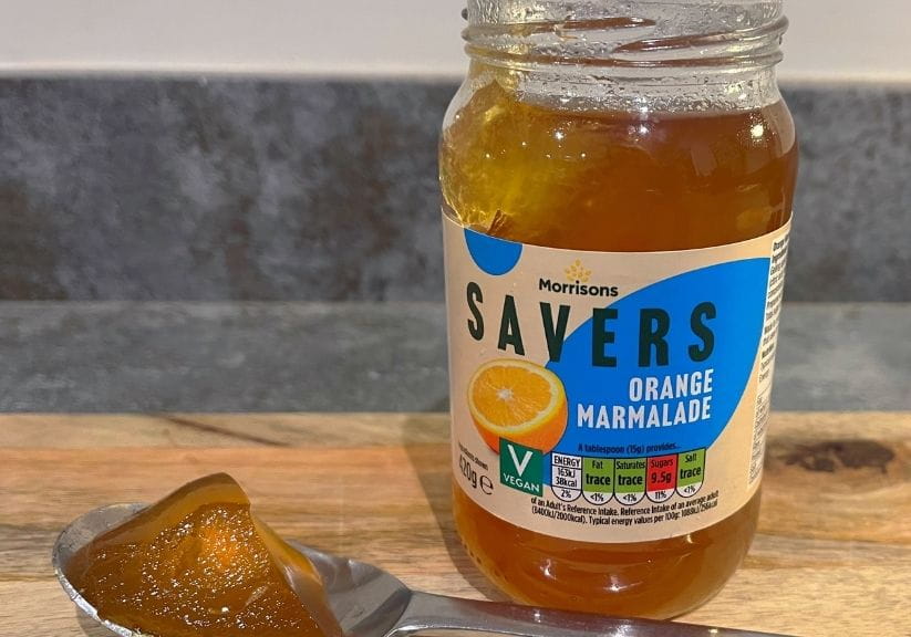 a jar of morrisons savers marmalade