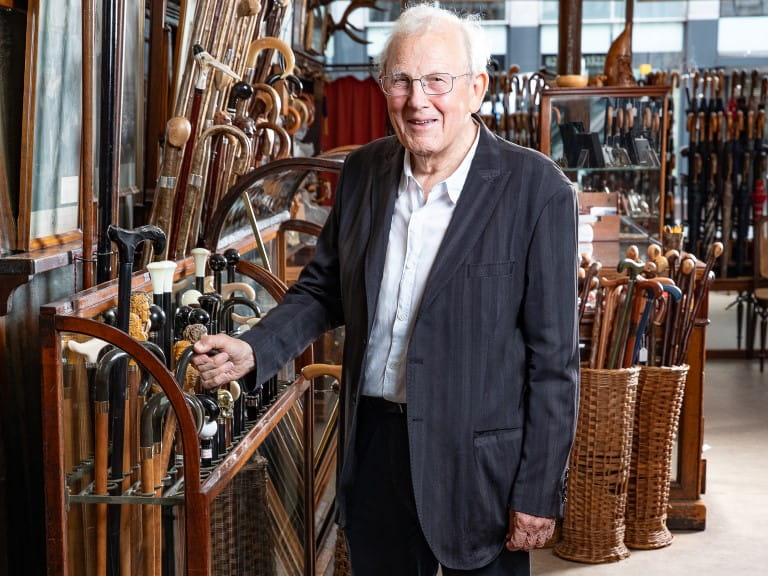 Will Wyatt inside James Smith & Sons in London's West End