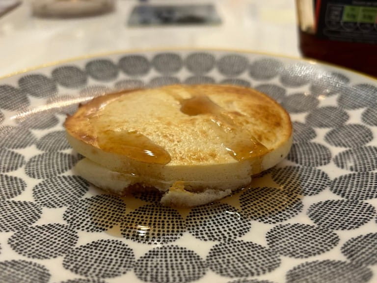 An American pancake made in an air fryer