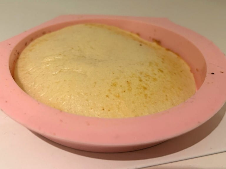 An American pancake halfway through cooking it in an air fryer