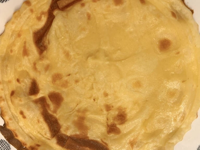 A crepe flat on a plate