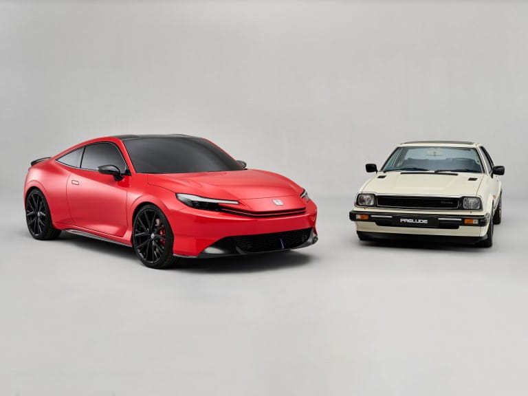 The 1978 and 2025 Honda Preludes together