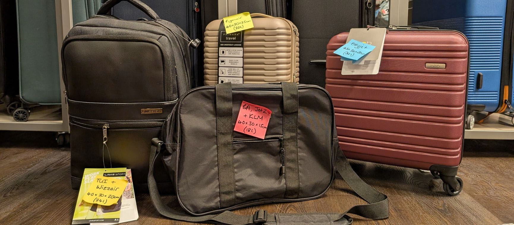 Underseat bag allowance on the UK's top airlines