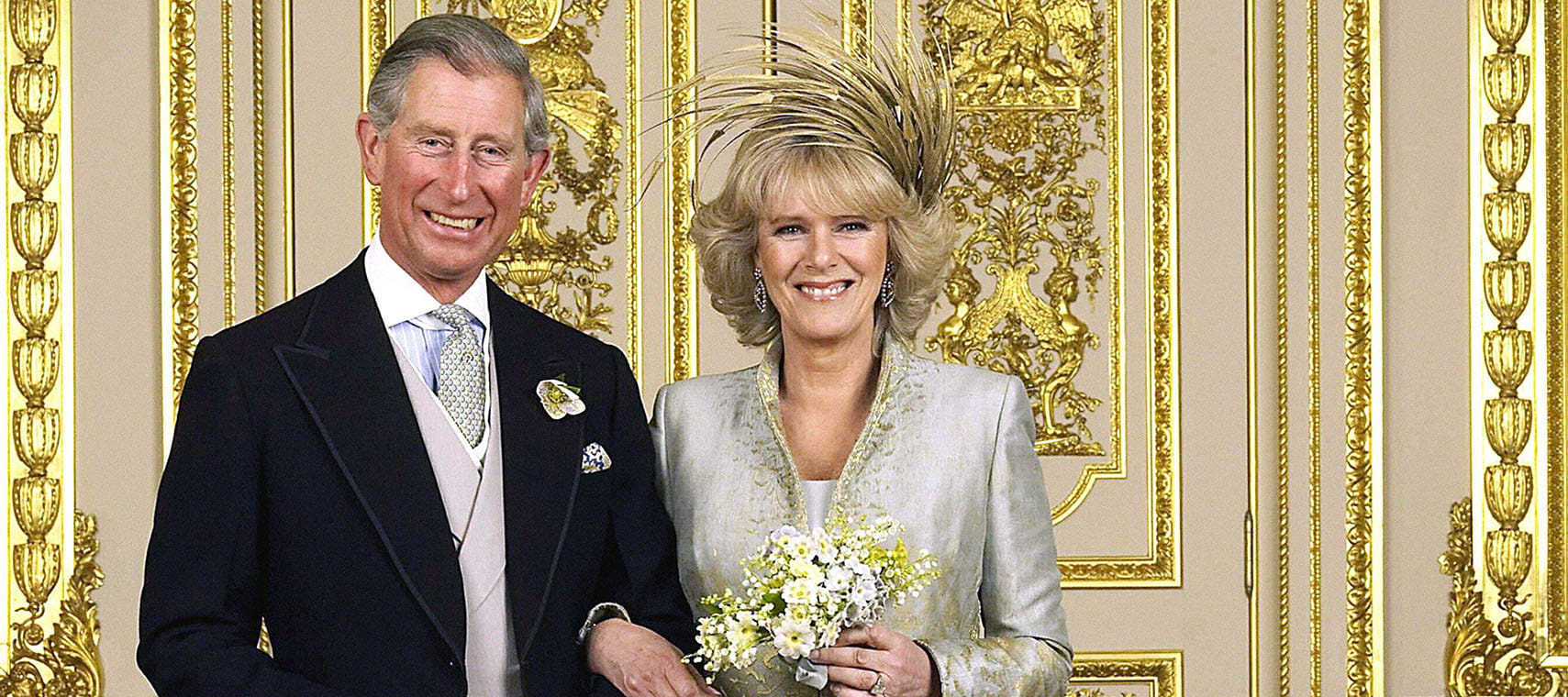 King Charles and Queen Camilla on their wedding day