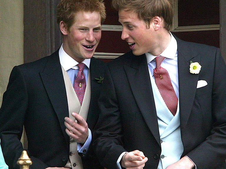 prince william and harry together at the King and queen's wedding