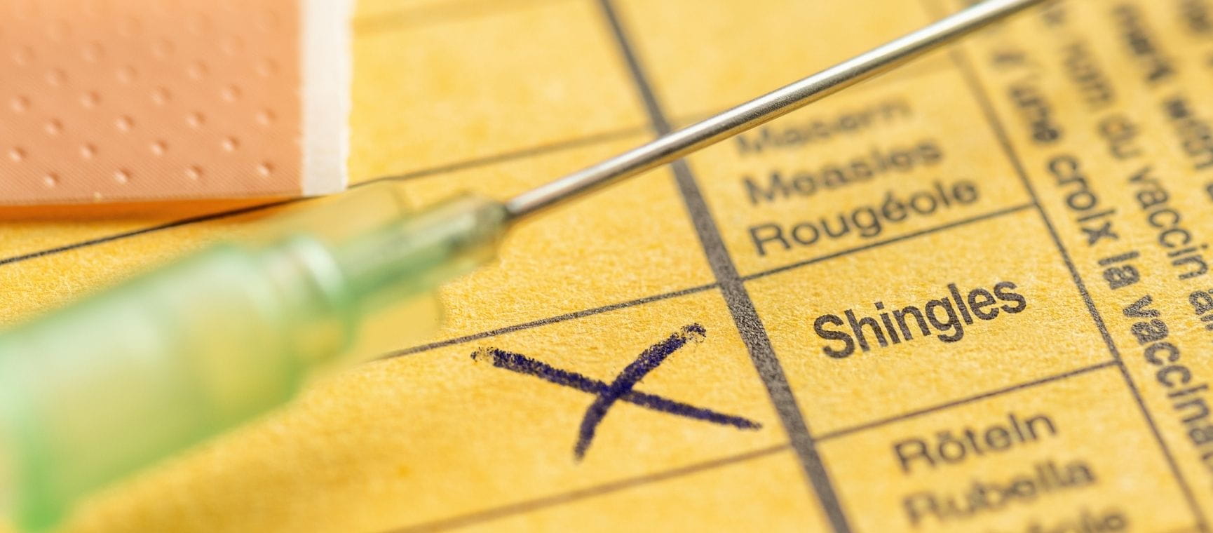 A sheet with shingles ticked off with a needle