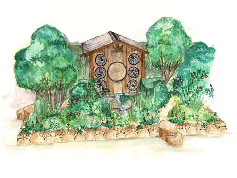 A design of the SongBird Survival Garden for the 2025 Chelsea Flower Garden