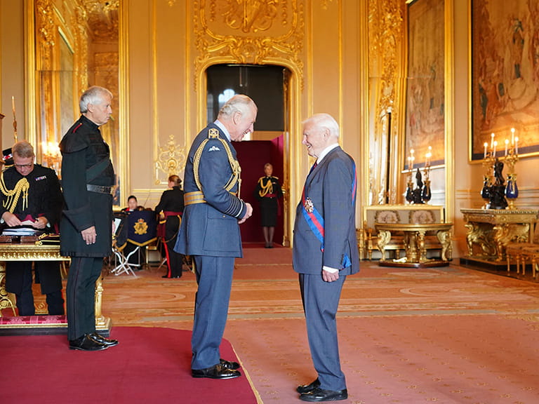 Sir David Attenborough meeting the King