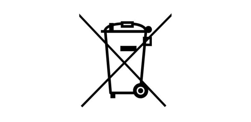Electrical waste recycling symbol