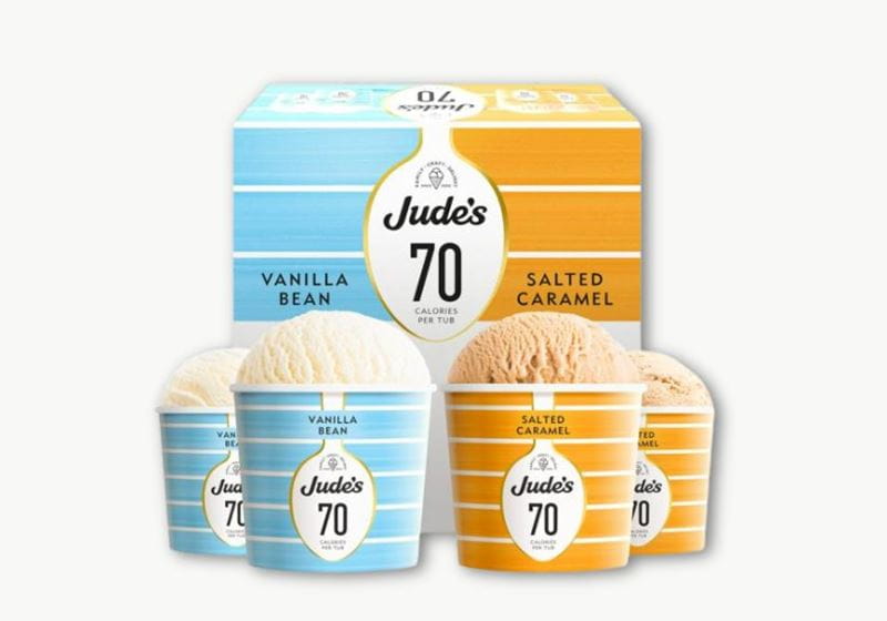 A packshot of Judes low calorie tub ice cream