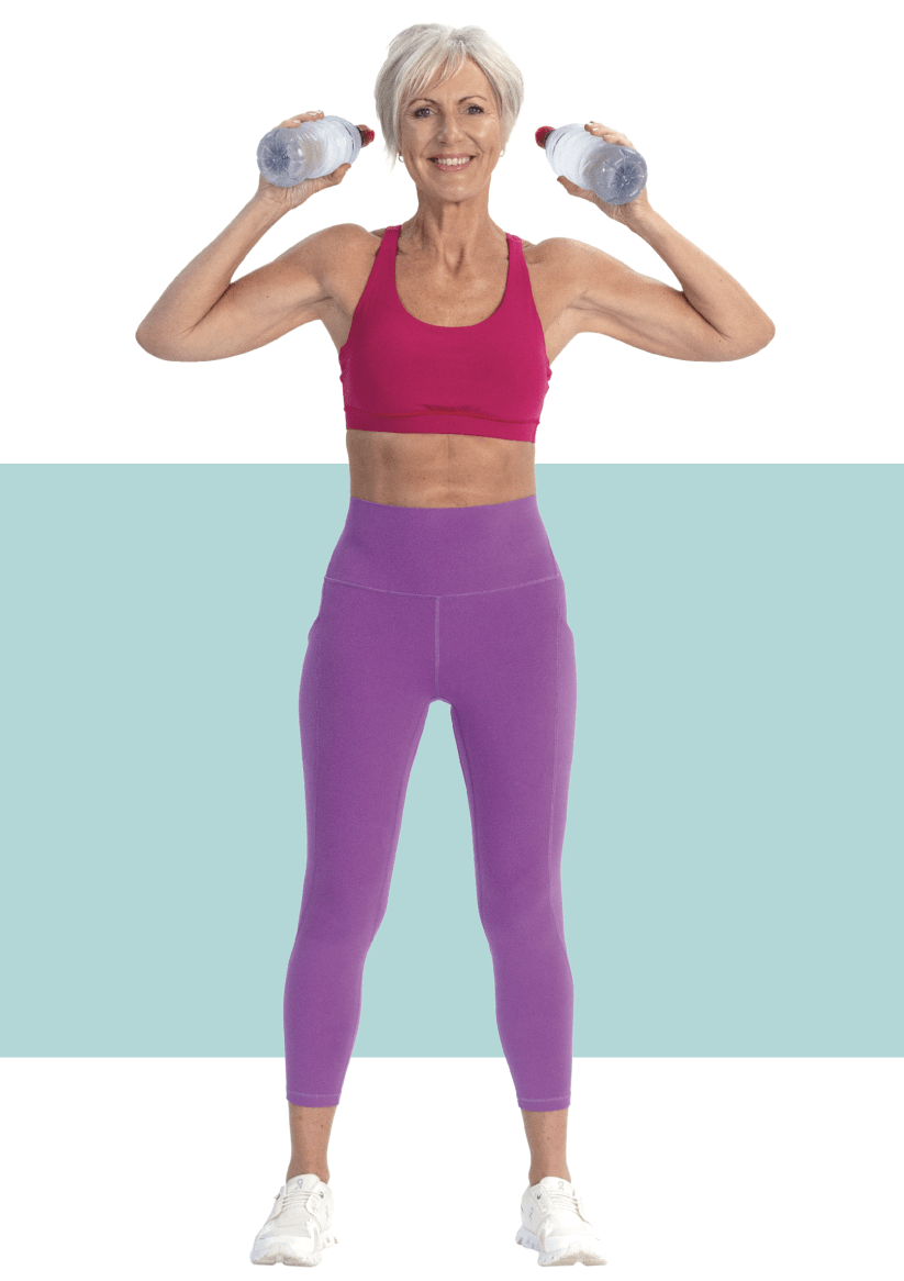 Fiona Lambert doing a shoulder press