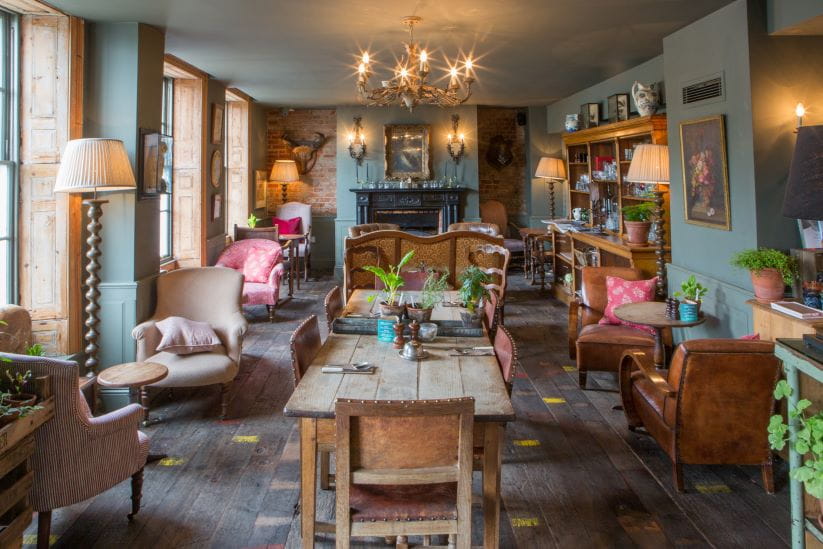 The dining area at the Pig in the Wall restaurant