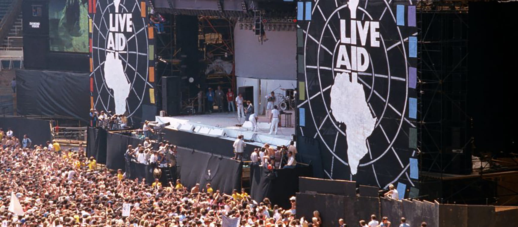 View of the crowd at Live Aid 1985
