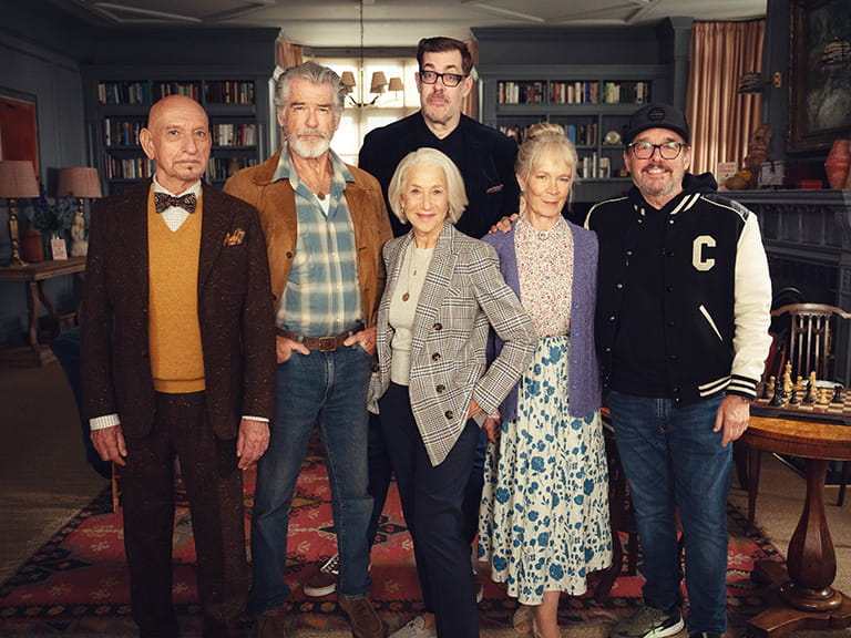 The cast of The Thursday Murder Club with author Richard Osmond