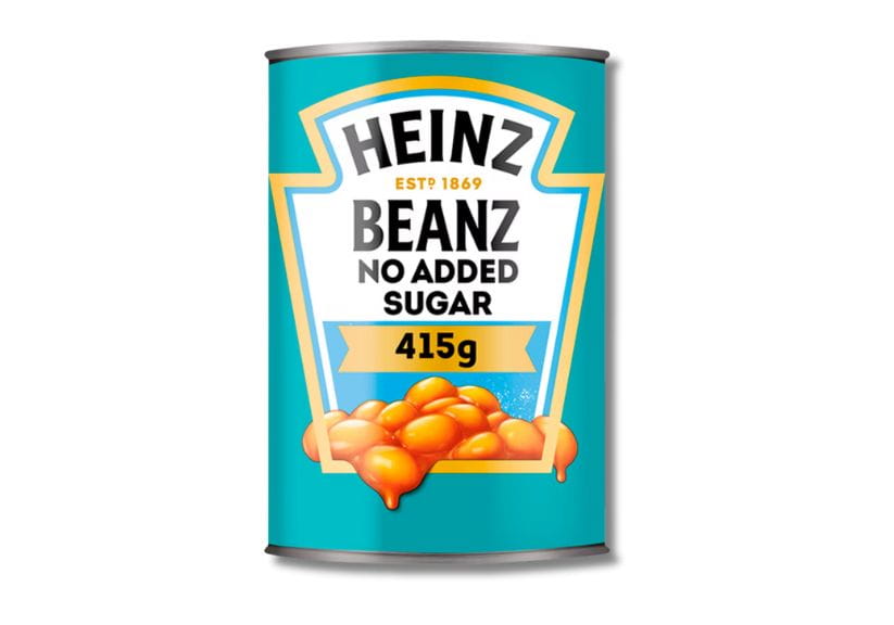 A tin of Heinz Baked Beans no added sugar