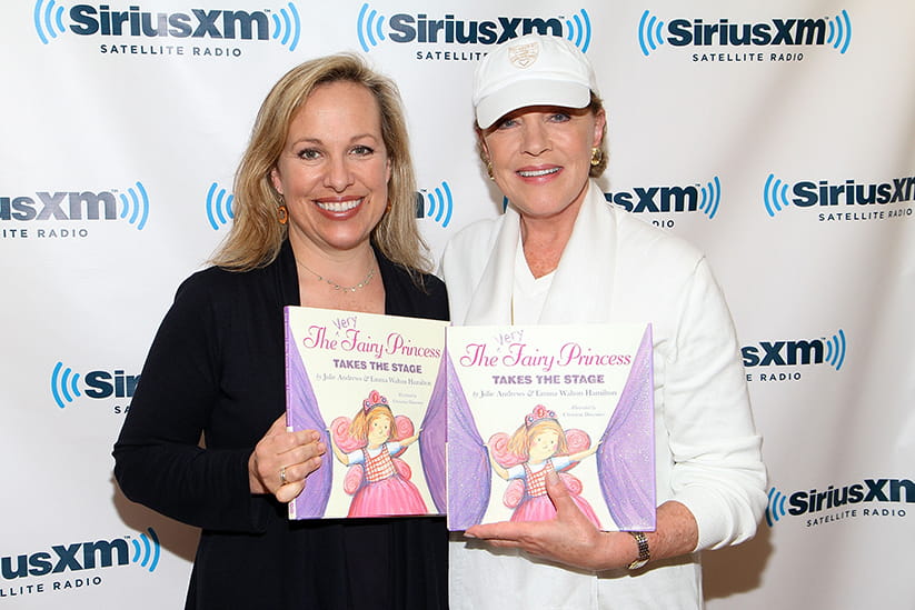 Julie Andrews with her daughter Emma holding one of their books