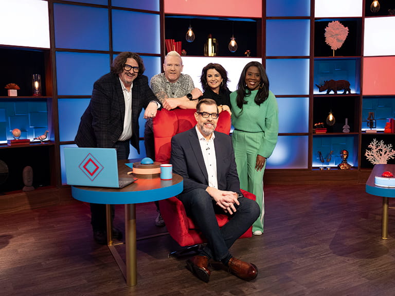 Richard Osman filming House of Games