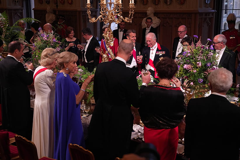 The royal family at a banquet