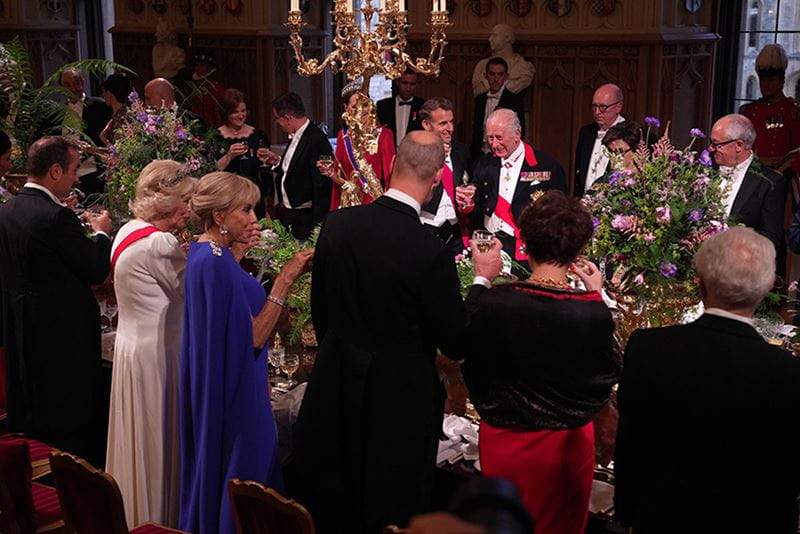 The royal family at a banquet